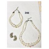 VINTAGE AURORA BOREALIS GLASS BEADED JEWELRY