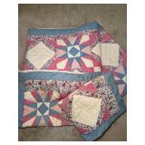 HANDMADE 8 POINT STAR PATTERN QUILT & PAIR SHAMS