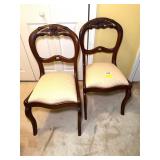 PAIR OF ANTIQUE BALLOON BACK PARLOR CHAIRS