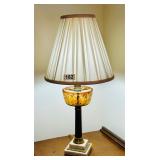 MCM MARBLE BASE & ITALIAN STYLE AMBER GLASS 26 T