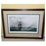 ANTIQUE HAND COLORED  ENGRAVING "PORT OF LIVERPOOL