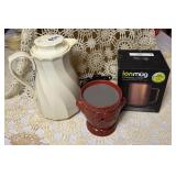 COFFEE THEMOS PITCHER, WAX WARMER, IONMUG