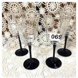 4 LUMINARC OCTIME GOBLETS-ARCROC IN FRANCE-BLOWN