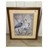 DAN GOAD 1980 PRINT-GREAT BLUE HERON -22.5X27