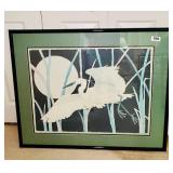 1986 LIMITED EDITION PRINT "WHITE HERON" DAN GOAD