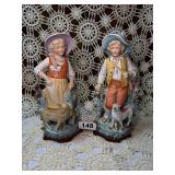 PAIR VINTAGE LENWILE ARDALT PORCELAIN FIGURINES