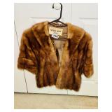 VINTAGE "FRENCH ROOM" MINK STOLE,RICH BROWN COLOR