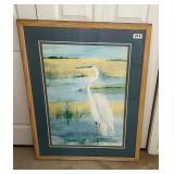 SIGNED 61/500 GAYE SANDERS FISHER HERON PRINT