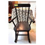 VINTAGE BLACK CHILDS ROCKING CHAIR