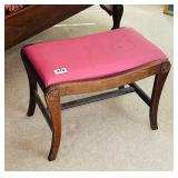 VINTAGE VANITY STOOL - FABRIC SHOWS WEAR-24X14X17