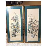 PAIR OF ORIENTAL PAINTINGS ON SILK FRAMED & SIGNED