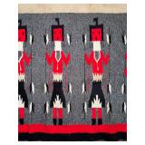 VINTAGEE NAVAJO STYLE RUG, 5 FEMALE FIGURES