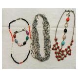 BEADED NECKLACE AND SACREB BEETLE JEWELRY