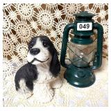 SANDSTONE DOG STATUE & LANTERN