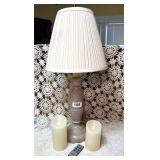 VINTAGE LAMP AND BATTERY CANDLES & REMOTE