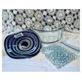 ED STREETER-CONWAY GLASS MADE PURPLE SWIRL BOWL