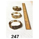 3 VINTAGE COSTUME HINGED BRACELETS