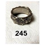 VINTAGE ORNATE SILVER TONE BRACELETE,SAFETY CHAIN