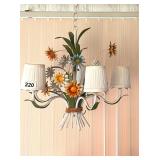 VINTAGE METAL FLORAL LIGHT FIXTURE
