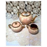 ANTIQUE GIBSON TEA POT WITH CREAM & SUGAR