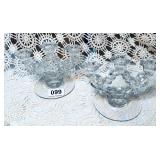 PAIR LE SMITH PRESSED GLASS CANDELABRAS - 3ARM