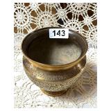 VINTAGE INDIAN ENGRAVED JARDINIERE -SOLID BRASS