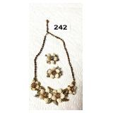 VINTAGE NECKLACE AND CLIP EARRING SET