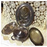 VINTAGE SILVER PLATE SERVING PIECES
