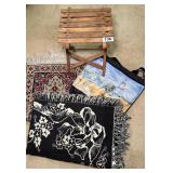 SMALL FOLDING STAND, RUG,BLANKET, TOTE
