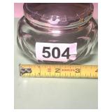 ANTIQUE CUT GLASS JAR W STERLING SILVER LID