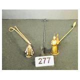 VTG BRASS DEER HEAD & BRASS ANGEL CANDLE SNUFFERS