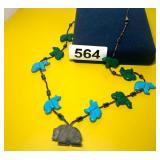 VINTAGE ZUNI STYLE FETISH CARVED ANIMAL NECKLACE