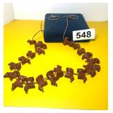 VTG ZUNI FETISH ANIMAL CARVED NECKLACE
