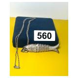 VINTAGEARTICULATED FISH PENDANT-TAXCO-MEXICO