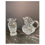 WATERFORD VASE & SMALL PITCHER 6 INCHES TALL