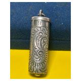 ANTIQUE BRITISH STERLING SILVER CYLINDER CASE