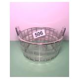 STERLING SILVER TRIMMED GLASS BASKET