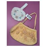 ANTIQUE BEADED BAGS - BOTH MADE IN BELGIUM