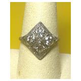 ANTIQUE ART DECO-GEOMETRIC RHOMBUS DIAMOND RING