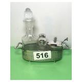 ANTIQUE SILVER PLATE CRUET SET, NICKELBOCKER 1875