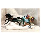 VINTAGE ATLANTIC MOLD CERAMIC SLEIGH & HORSE