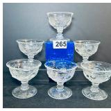 6 ANTIQUE PRESSED SHERBET GLASSES FRUIT BASED
