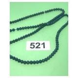VINTAGE LAPIS BEAD NECKLACE - 30 INCHES LONG