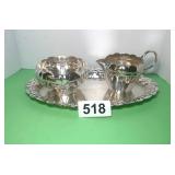 VTG SILVERPLATE PRIMROSE CREAM & SUGAR SET,CANADA