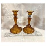VINTAGE AMER CANDEL HOLDERS - GLASS