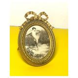 ANTIQUE BRASS PICTURE FRAME-STERN BROTHERS,NY