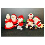 VTH HAND,ADE FELT MR & MRS CLAUS ORNAMENTS