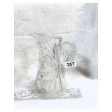 ANTIQUE AMERICAN BRILLANT CUT GLASS PITCHER