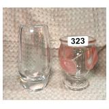 VINTAGE HANDEMADE VASE & VTG FRENCH TELEFLORA VASE