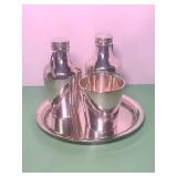 STERLING SILVER  TODDY SET, TOTAL WEIGHT 10.2 OZ
